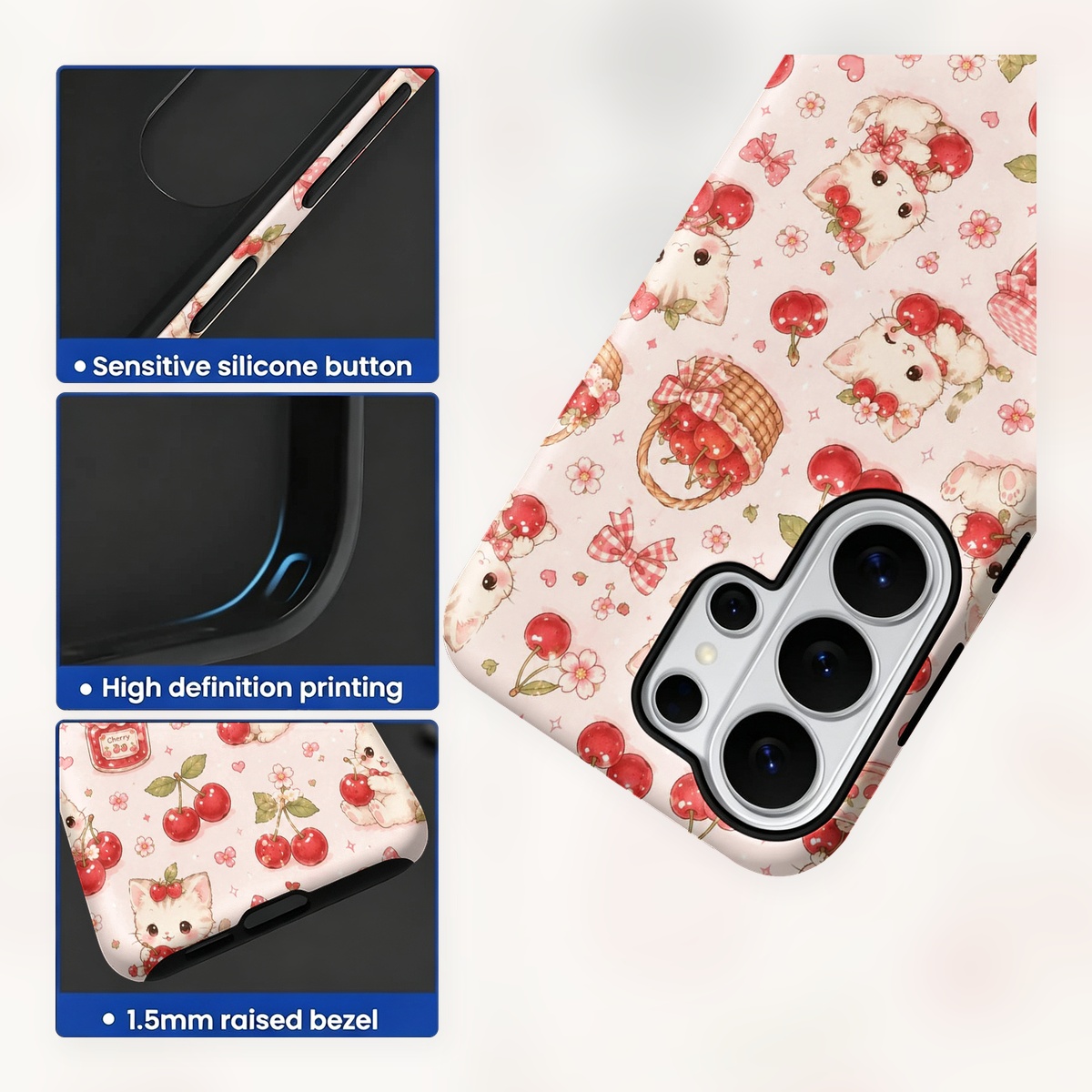 Cute Kitten Cherry Pattern 2-i - Samsung Galaxy S24 recension och pris