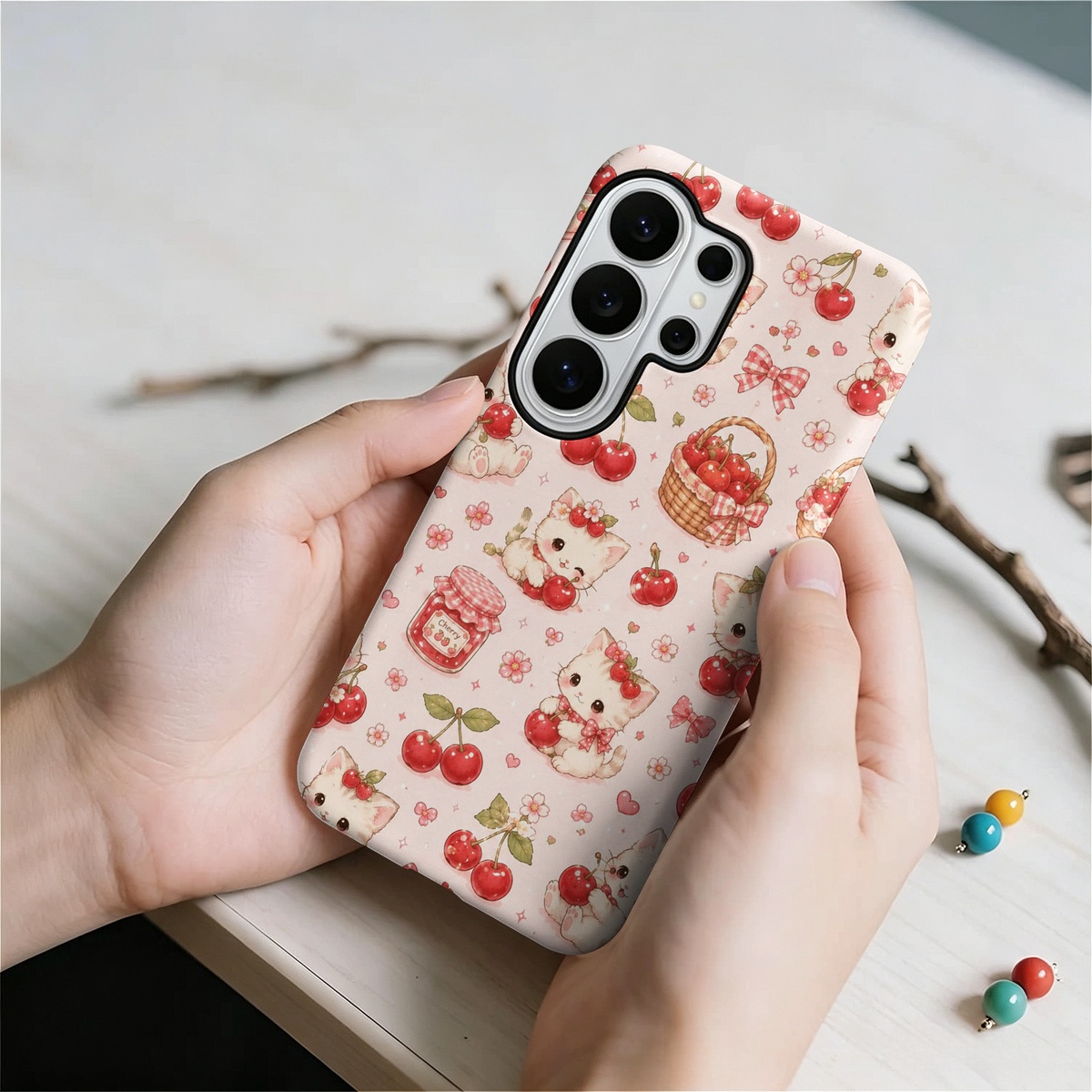 Cute Kitten Cherry Pattern 2-i - Samsung Galaxy S24 recension och pris